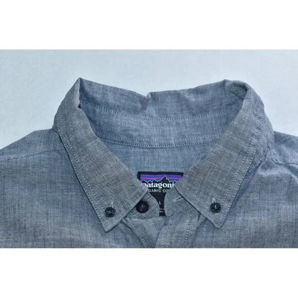 Patagonia Bluffside Men's Shirt Size L Organic Cotton Lightweight Short Sleeve - Picture 2 of 12
